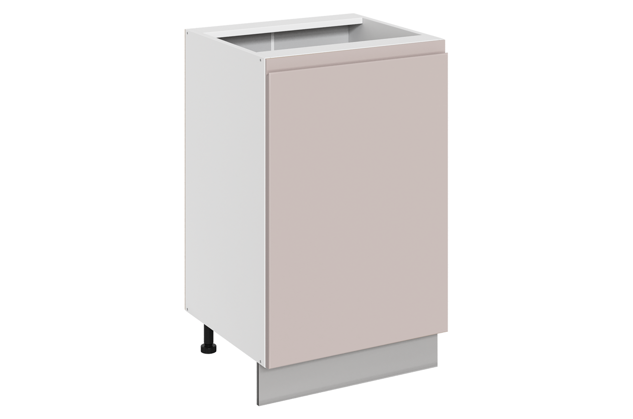 Фьюжн Шкаф рабочий L500 (1 дв. гл.) (левый) (эмаль) (белый/кофейный)