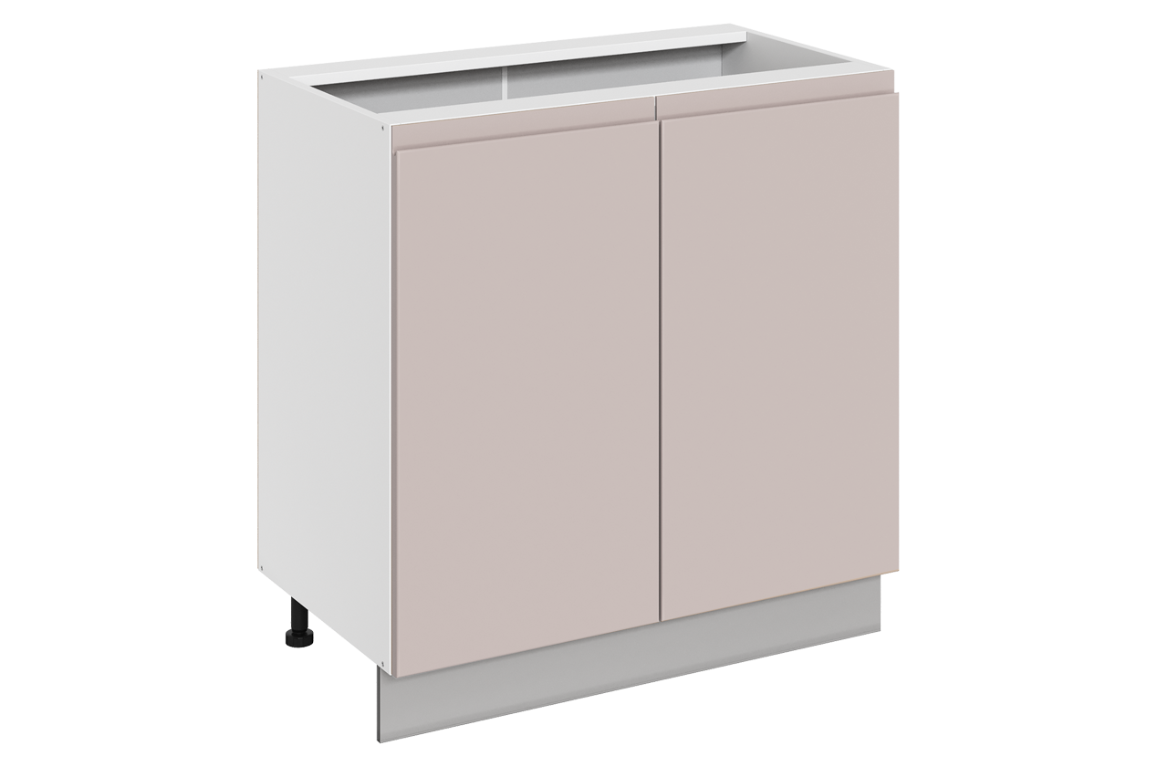 Фьюжн Шкаф рабочий L800 (2 дв. гл.) (эмаль) (белый/кофейный)