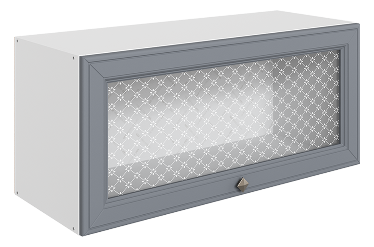 Мишель Шкаф навесной L800 Н360 (1 дв. рам.) (эмаль) (белый/серый)