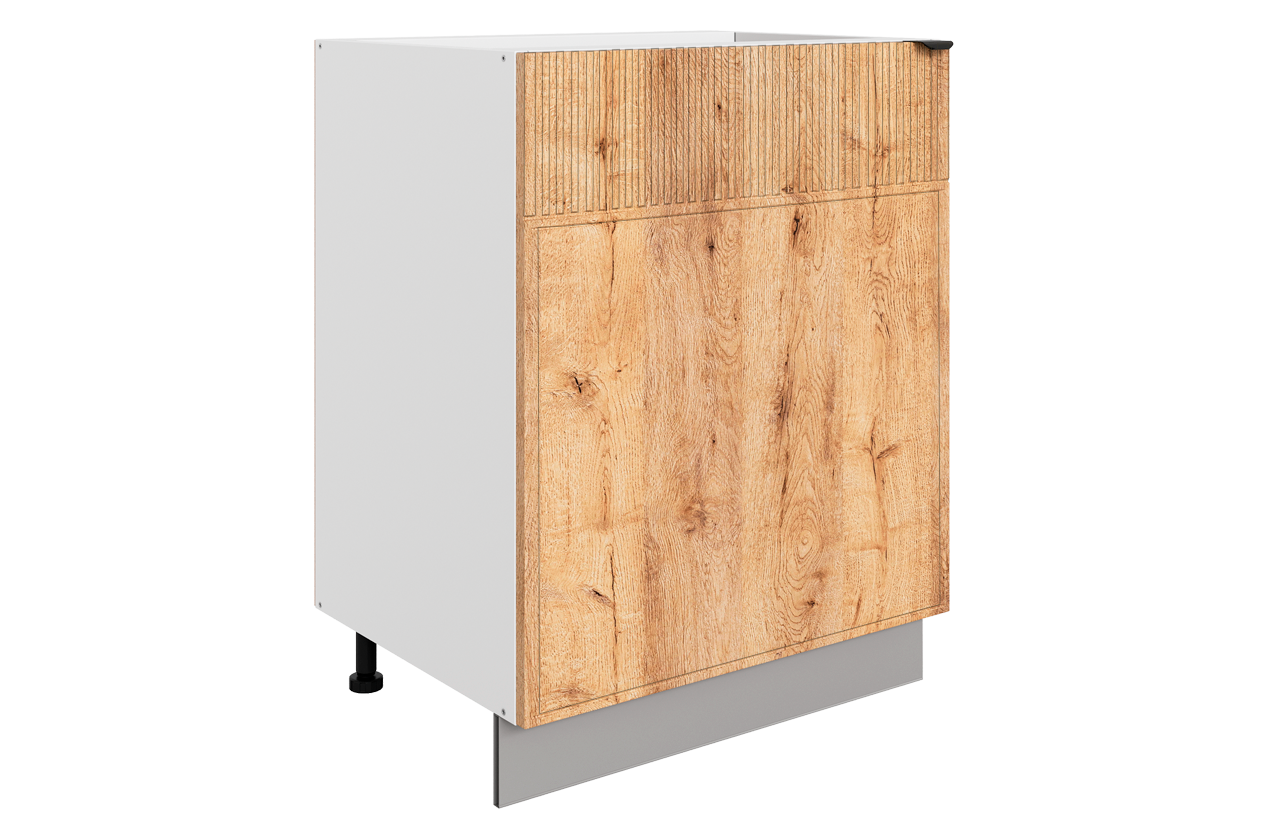 Бариста Шкаф рабочий L600 B500 (1 дв. гл.) (левый) (белый/дуб европейский матовый)