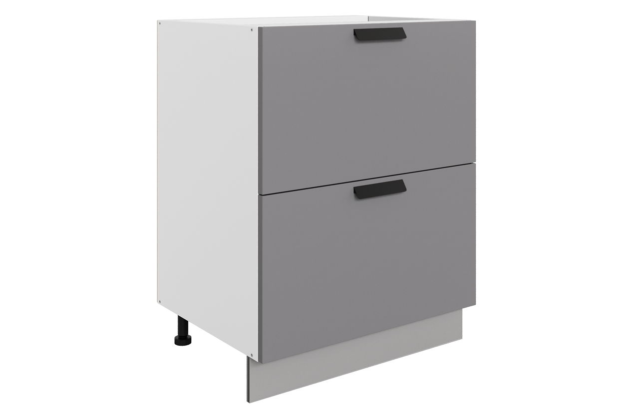 Джаз Шкаф рабочий L600 Старт (2 ящ.) (эмаль) (белый/серый)