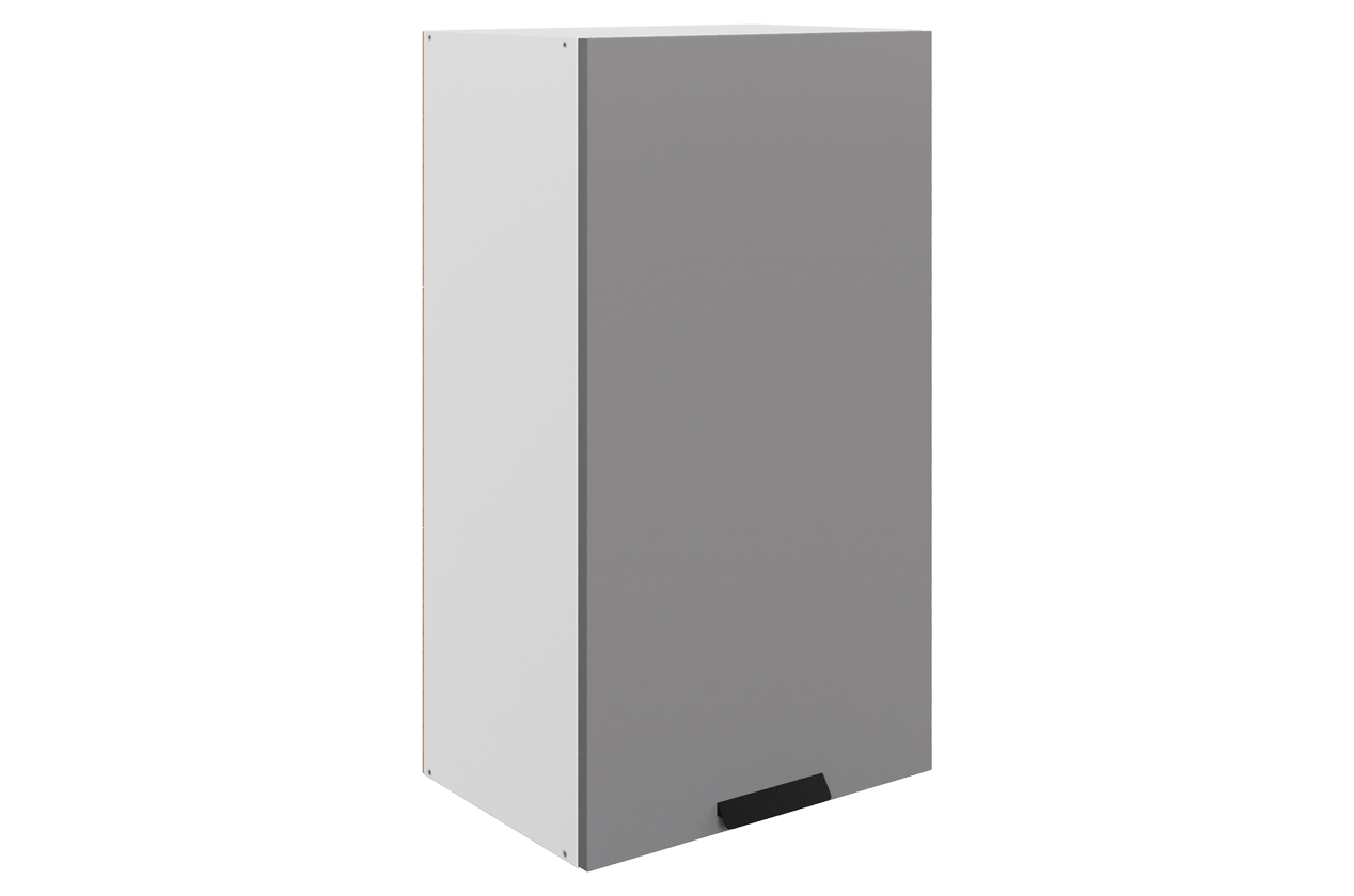 Джаз Шкаф навесной L450 H900 (1 дв. гл.) (эмаль) (белый/серый)