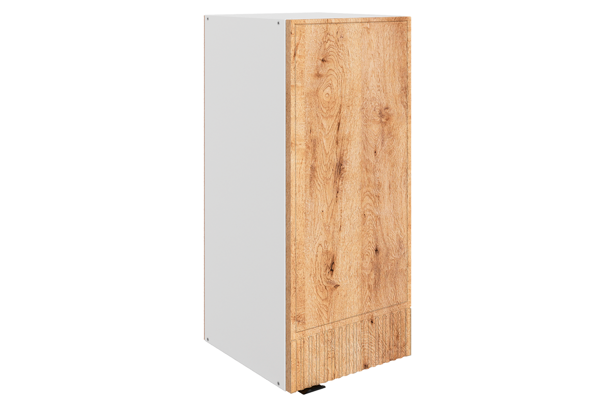 Бариста Шкаф навесной L300 Н720 (1 дв. гл.) (правый) (белый/дуб европейский матовый)