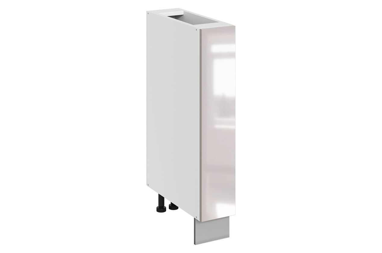 Кристи Шкаф рабочий L150 (1 дв. гл.) (эмаль) (белый/дымчатый глянец)