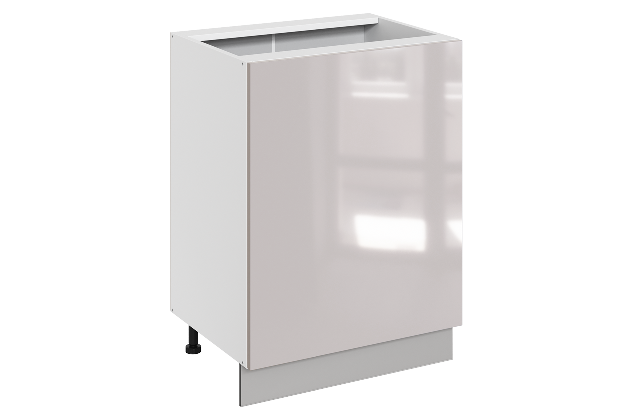 Кристи Шкаф рабочий L600 (1 дв. гл.) (эмаль) (белый/дымчатый глянец)