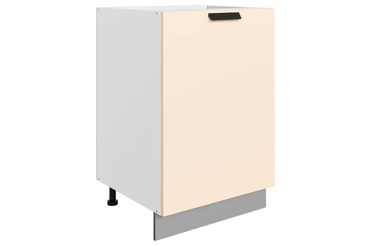Джаз Шкаф рабочий L500 B500 (1 дв. гл.) (эмаль) (белый/крем)