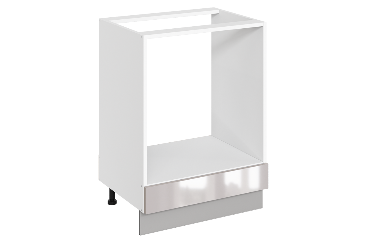 Кристи Шкаф рабочий под духовку L600 (1 ящ.) (эмаль) (белый/дымчатый глянец)