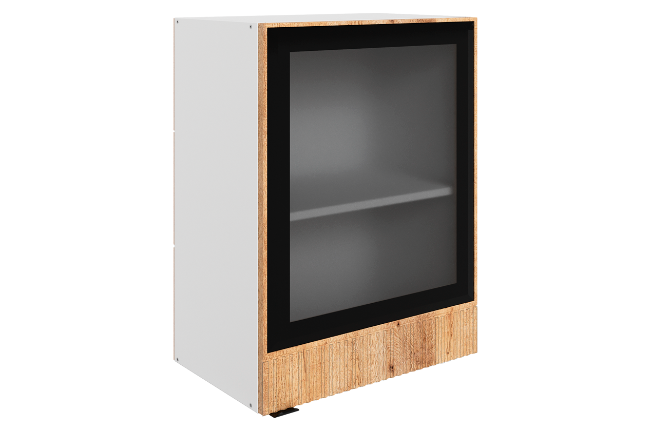 Бариста Шкаф навесной L500 Н720 (1 дв. рам.) (правый) (белый/дуб европейский матовый)
