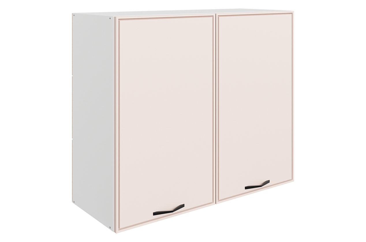 Монако Шкаф навесной L800 Н720 (2 дв. гл.) (белый/айвори матовый)