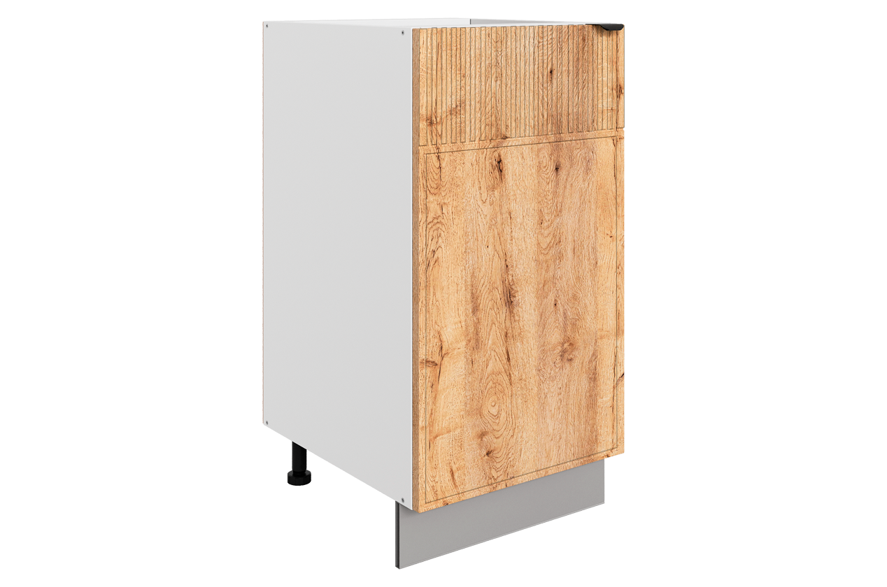 Бариста Шкаф рабочий L400 B500 (1 дв. гл.) (левый) (белый/дуб европейский матовый)