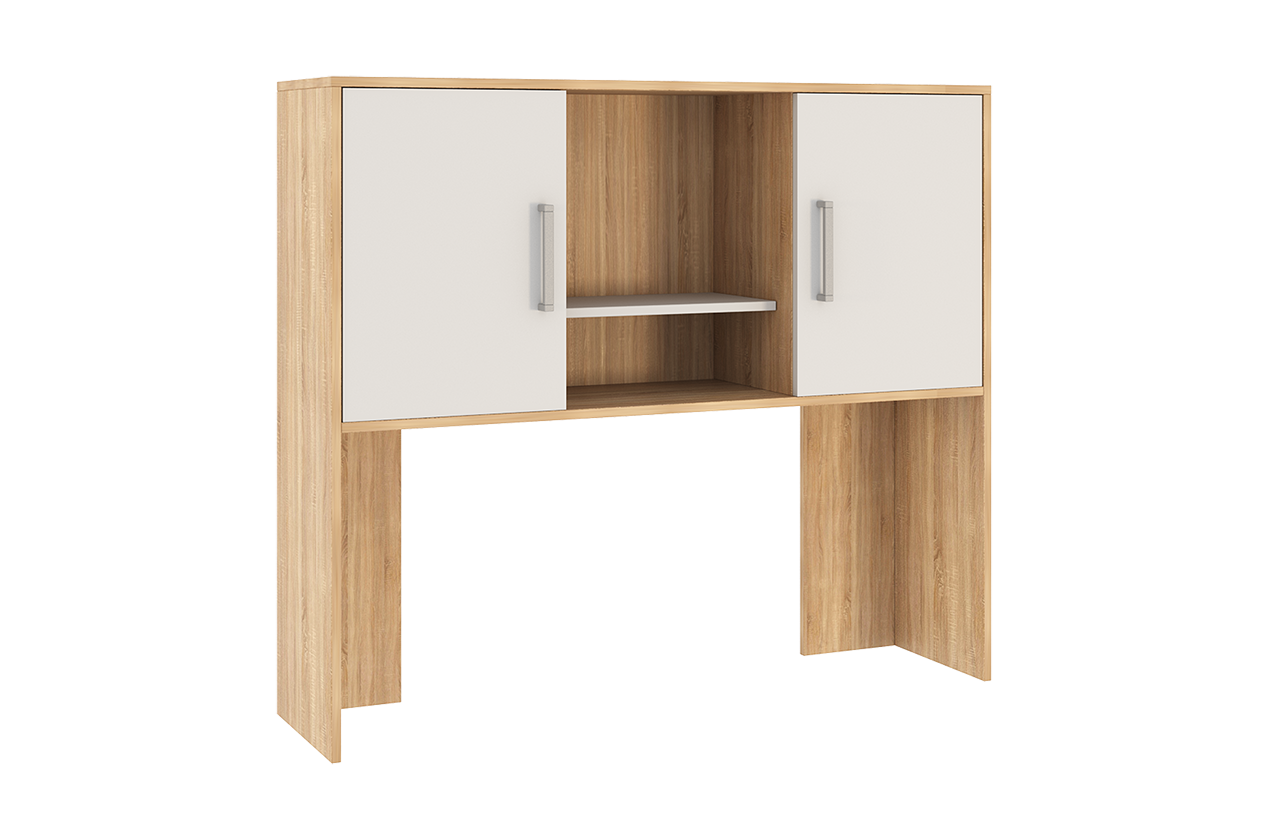 Лайт-2 Надстройка стола компьютерного 1200 (дуб сонома/белый)