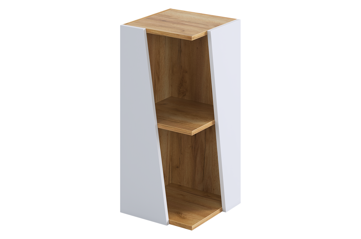 Стеллаж Зиг-заг (дуб крафт золотой/белое дерево)