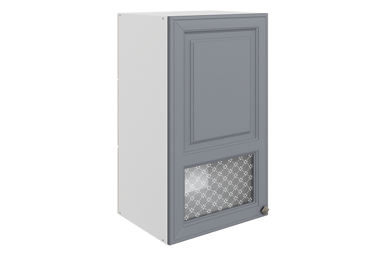Мишель Шкаф навесной L400 Н720 (1 дв. окош.) (эмаль) (белый/серый)