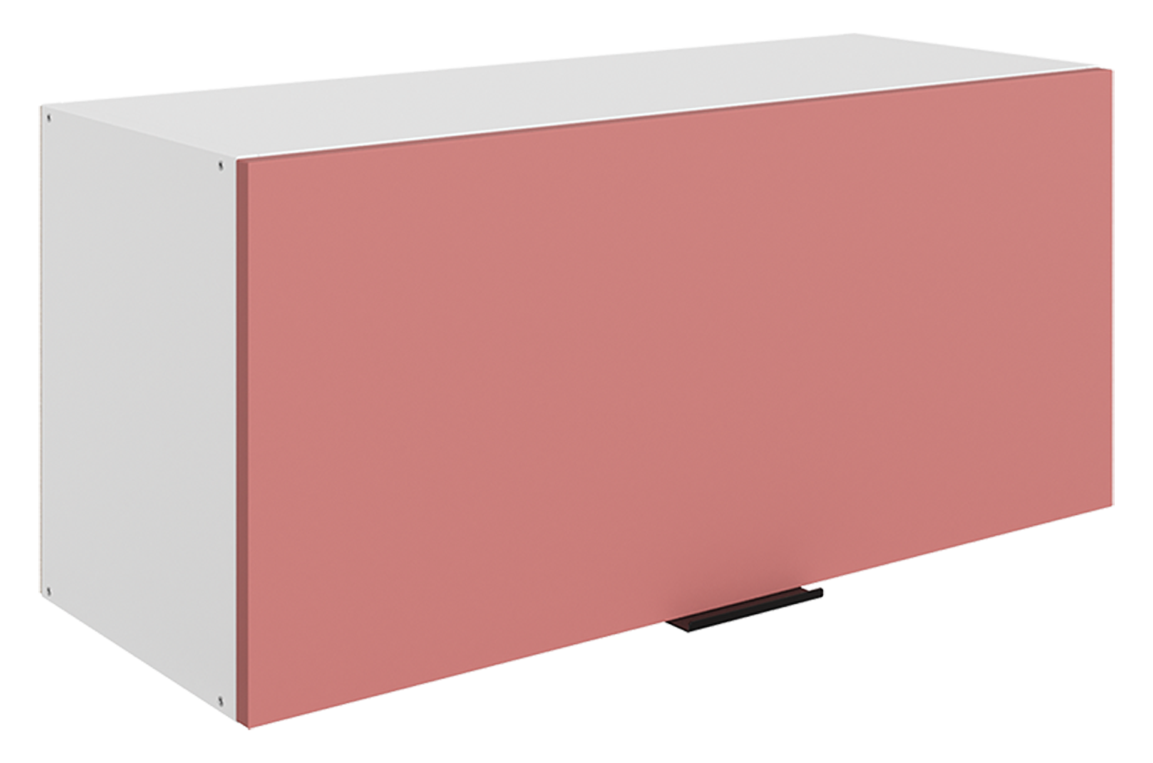 Стоун Шкаф навесной L800 Н360 (1 дв. гл.) (белый/берри софттач)