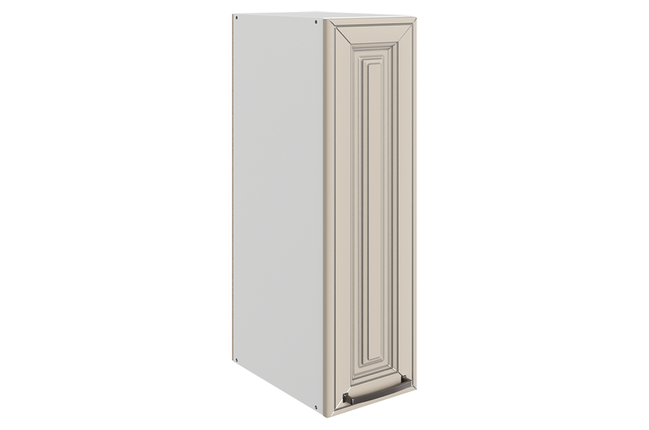 Атланта Шкаф навесной L200 H720 (1 дв. гл.) (эмаль) (белый/сливки патина платина)