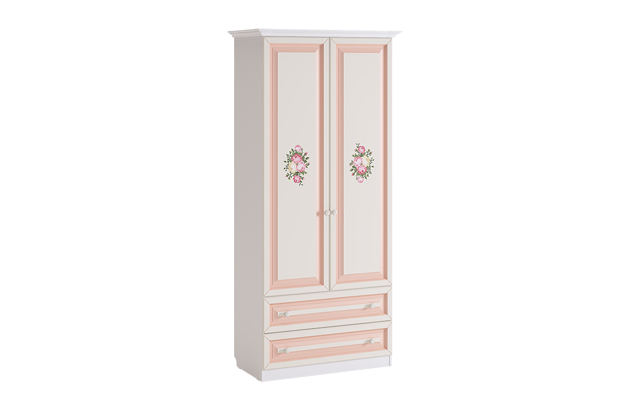 Алиса Шкаф 2-ств. с ящ. (белый/крем)