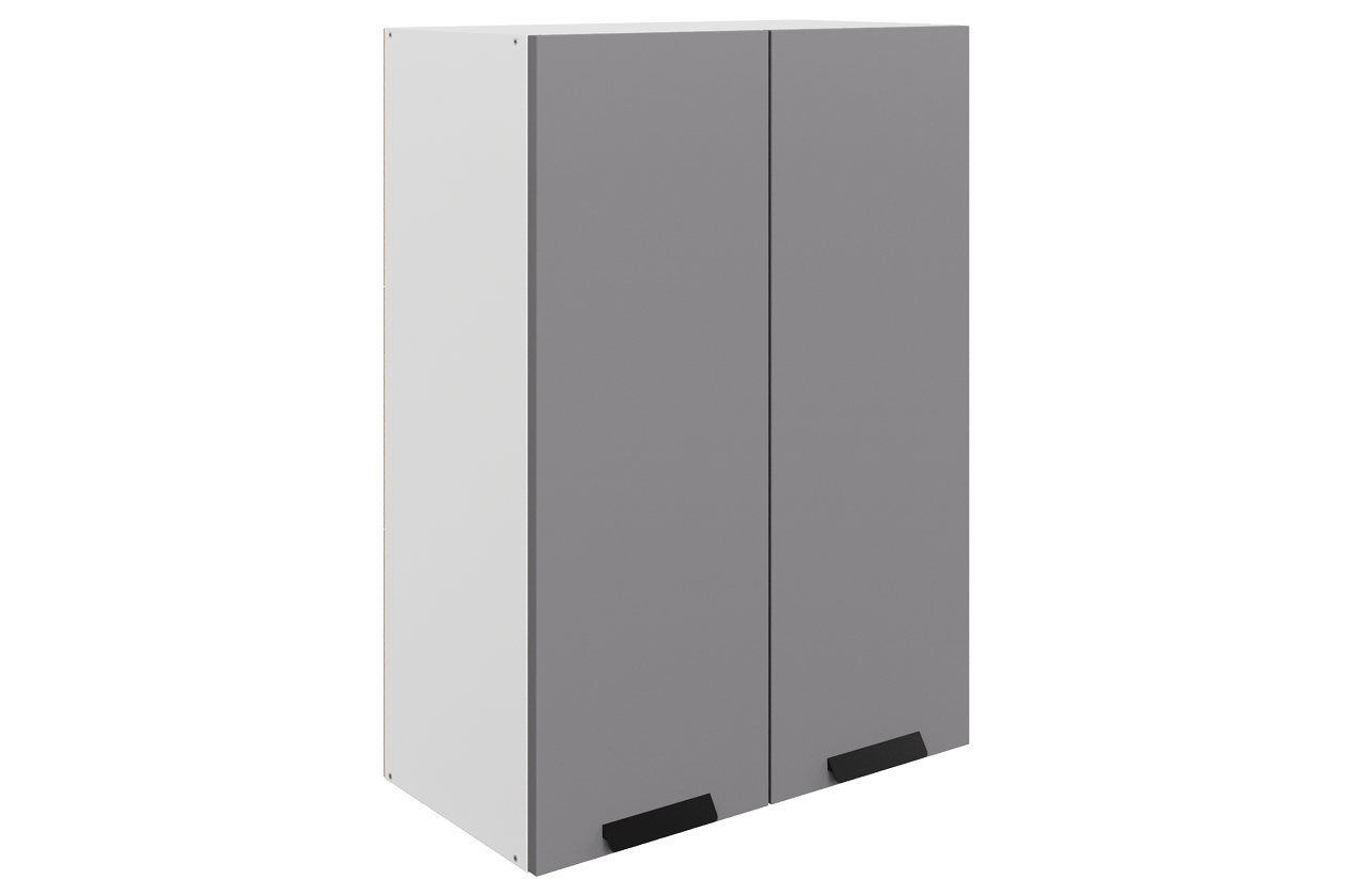 Джаз Шкаф навесной L600 H900 (2 дв. гл.) (эмаль) (белый/серый)