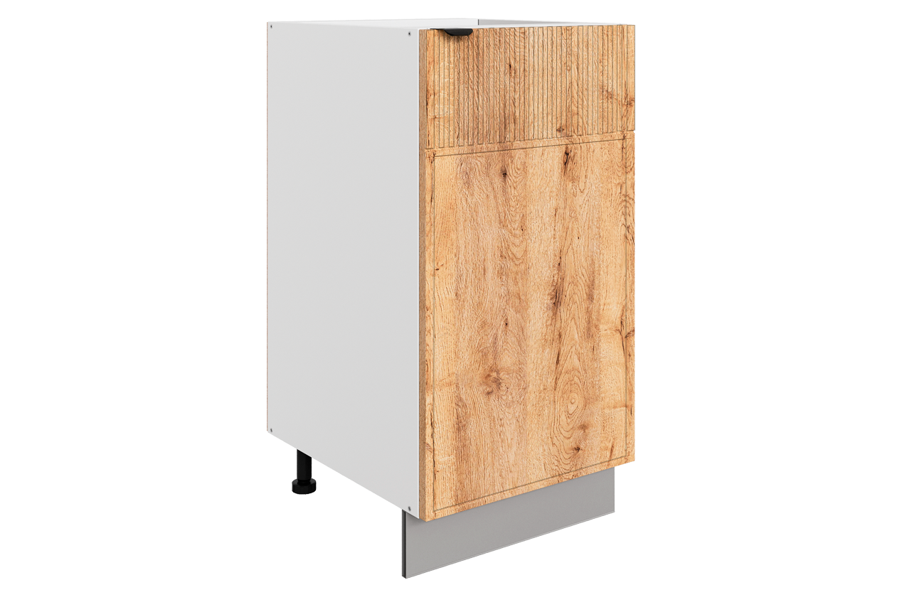 Бариста Шкаф рабочий L400 B500 (1 дв. гл.) (правый) (белый/дуб европейский матовый)