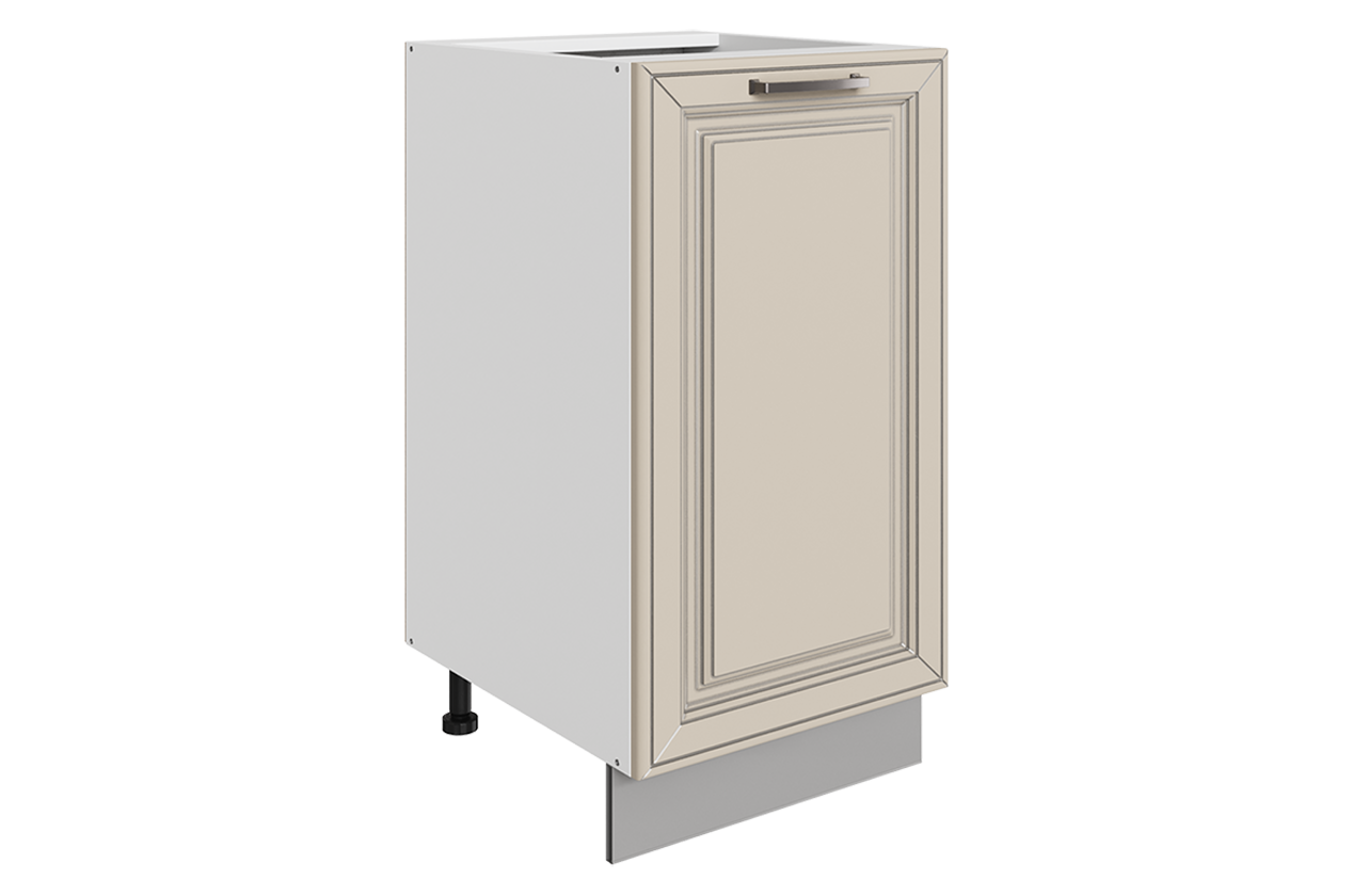 Атланта Шкаф рабочий L400 (1 дв. гл.) (эмаль) (белый/сливки патина платина)