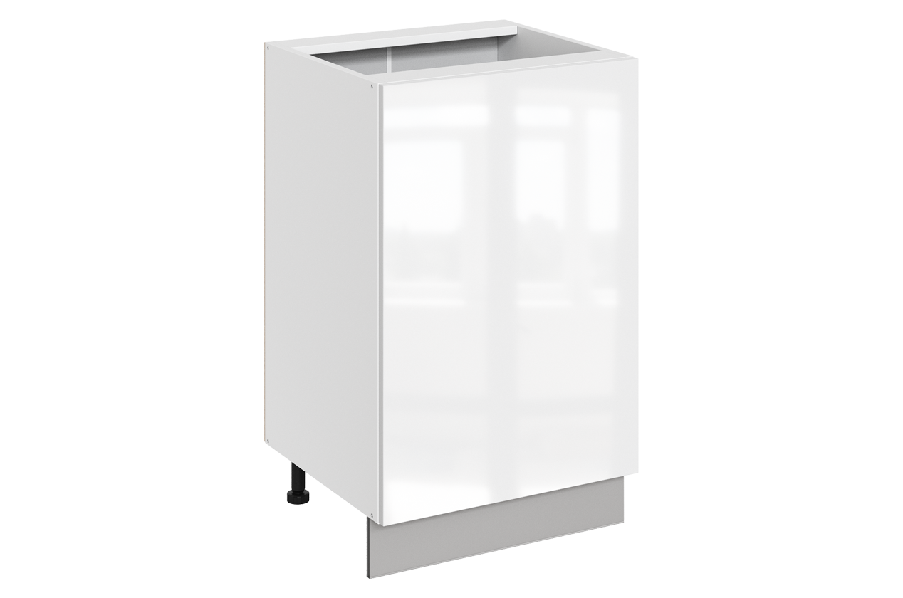 Кристи Шкаф рабочий L500 B500 (1 дв. гл.) (эмаль) (белый/белый глянец)
