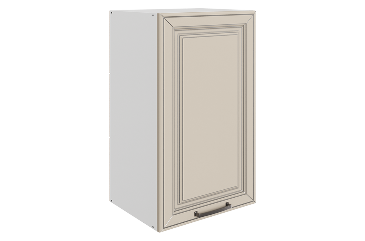 Атланта Шкаф навесной L400 Н720 (1 дв. гл.) (эмаль) (белый/сливки патина платина)