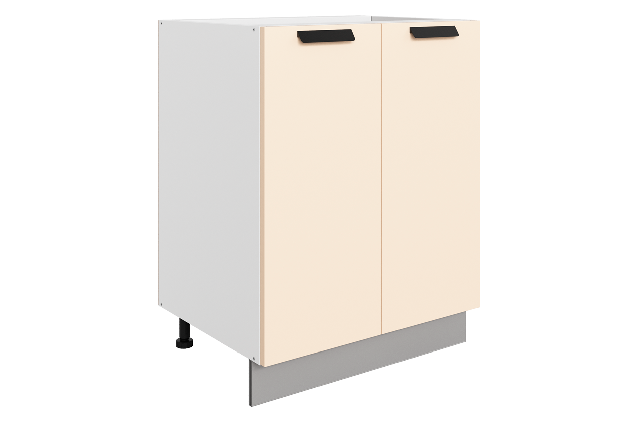 Джаз Шкаф рабочий L600 B500 (2 дв. гл.) (эмаль) (белый/крем)