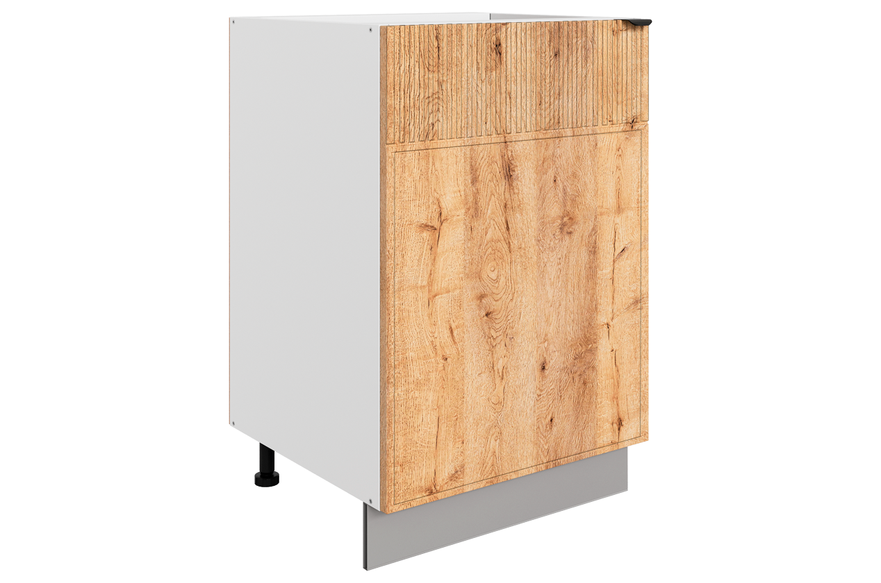 Бариста Шкаф рабочий L500 B500 (1 дв. гл.) (левый) (белый/дуб европейский матовый)