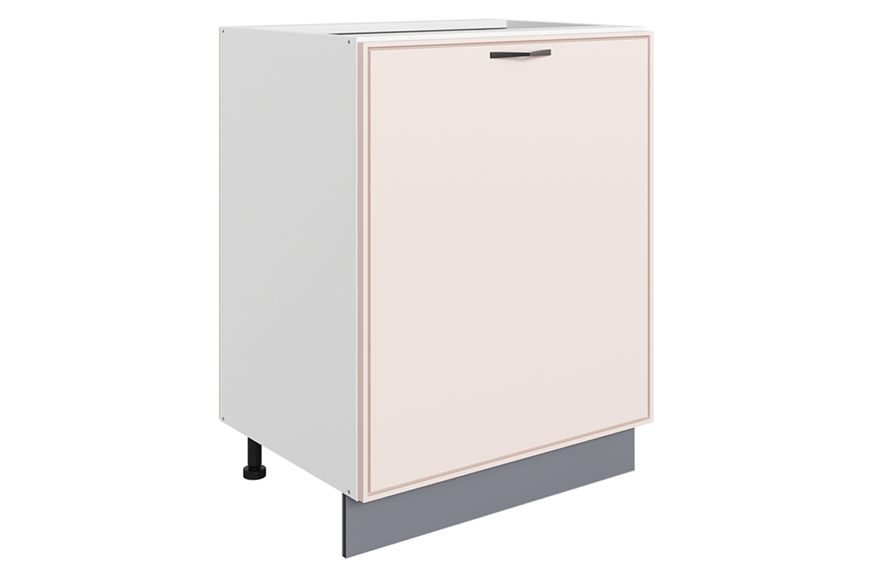 Монако Шкаф рабочий L600 (1 дв. гл.) (белый/айвори матовый)