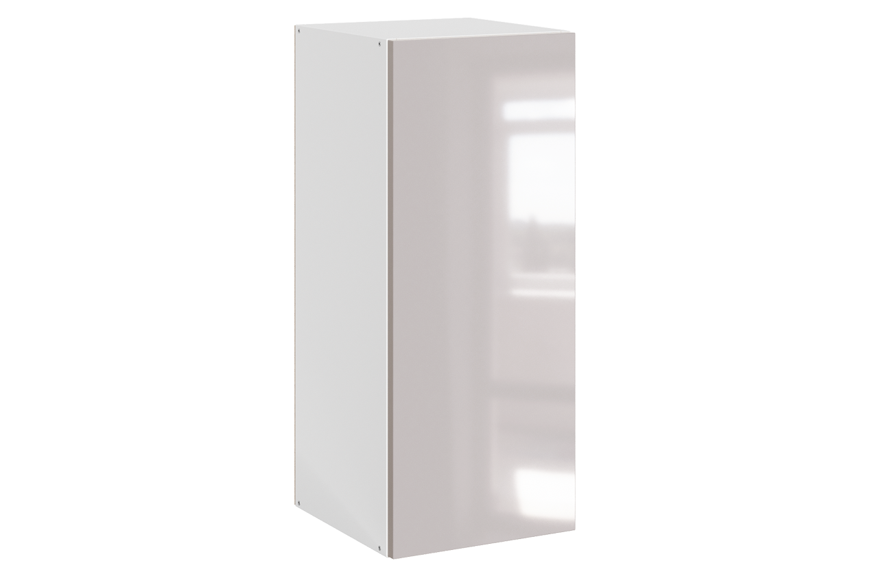 Кристи Шкаф навесной L300 Н720 (1 дв. гл.) (эмаль) (белый/дымчатый глянец)