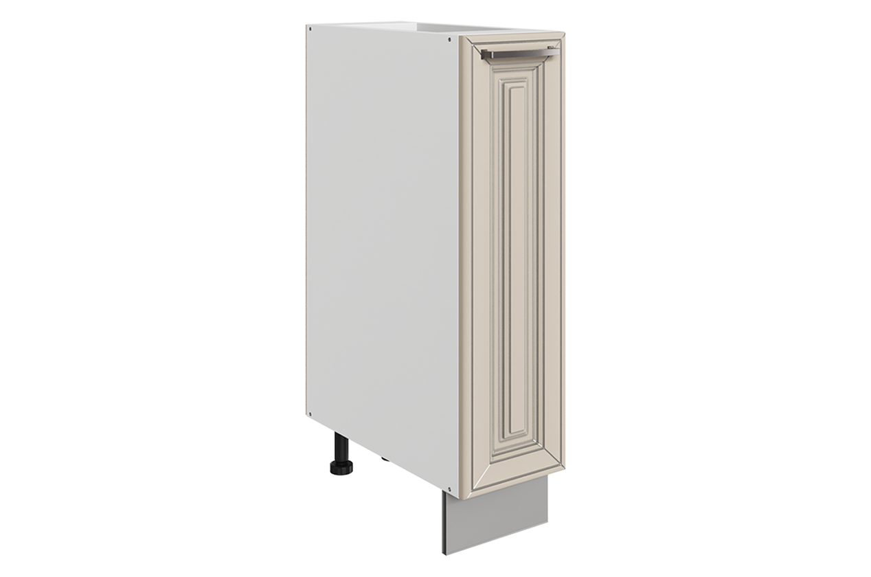 Атланта Шкаф рабочий L200 (1 дв. гл.) (эмаль) (белый/сливки патина платина)