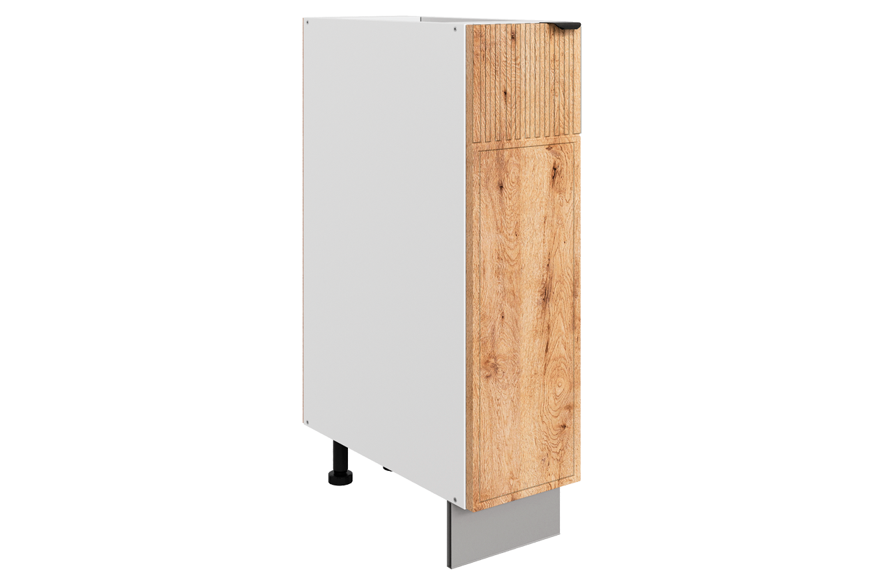 Бариста Шкаф рабочий L200 B500 (1 дв. гл.) (левый) (белый/дуб европейский матовый)