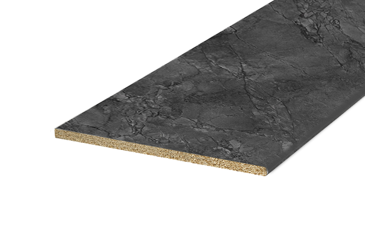 Столешница постформинг H38 угл лев L1500 Кухня (мрамор империал темный)