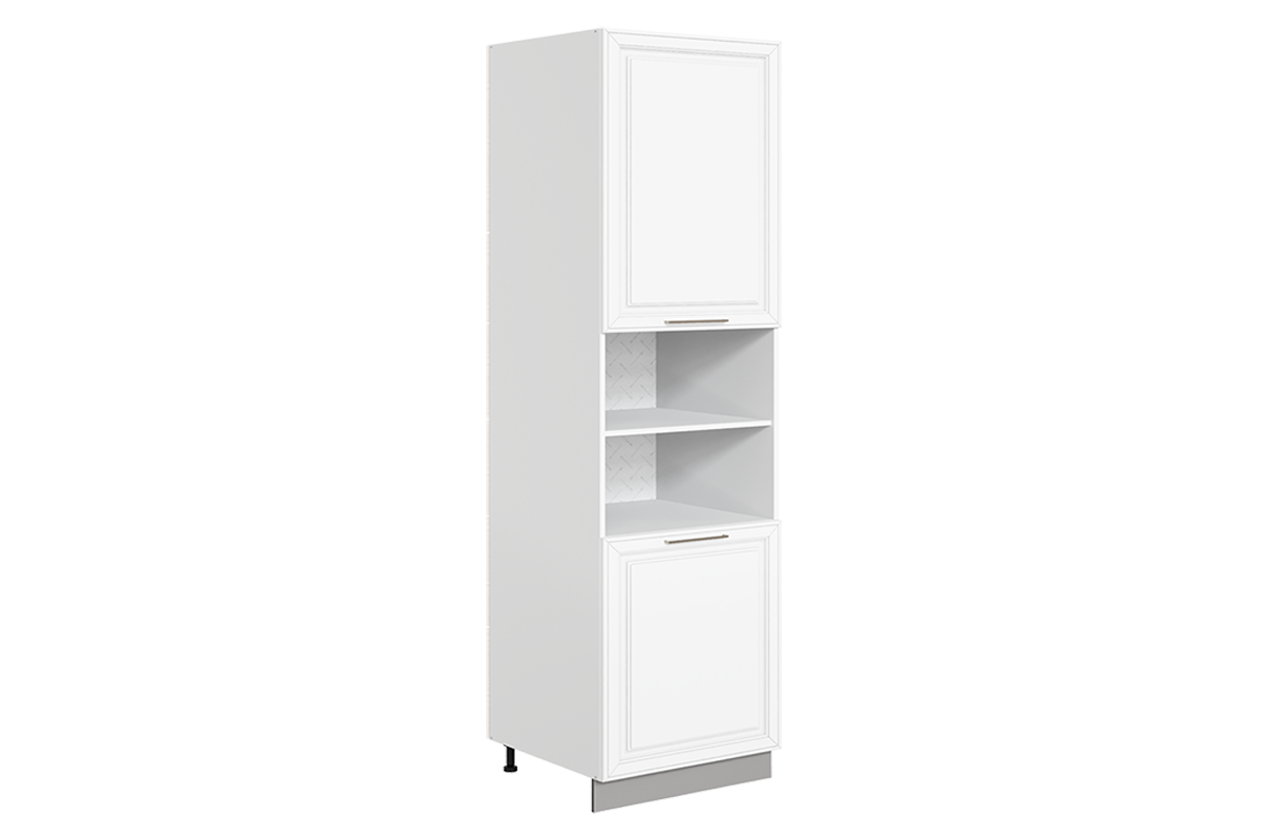 Мишель Шкаф-пенал L600 Н2321 (2 дв. гл.) (эмаль) (белый/белый)