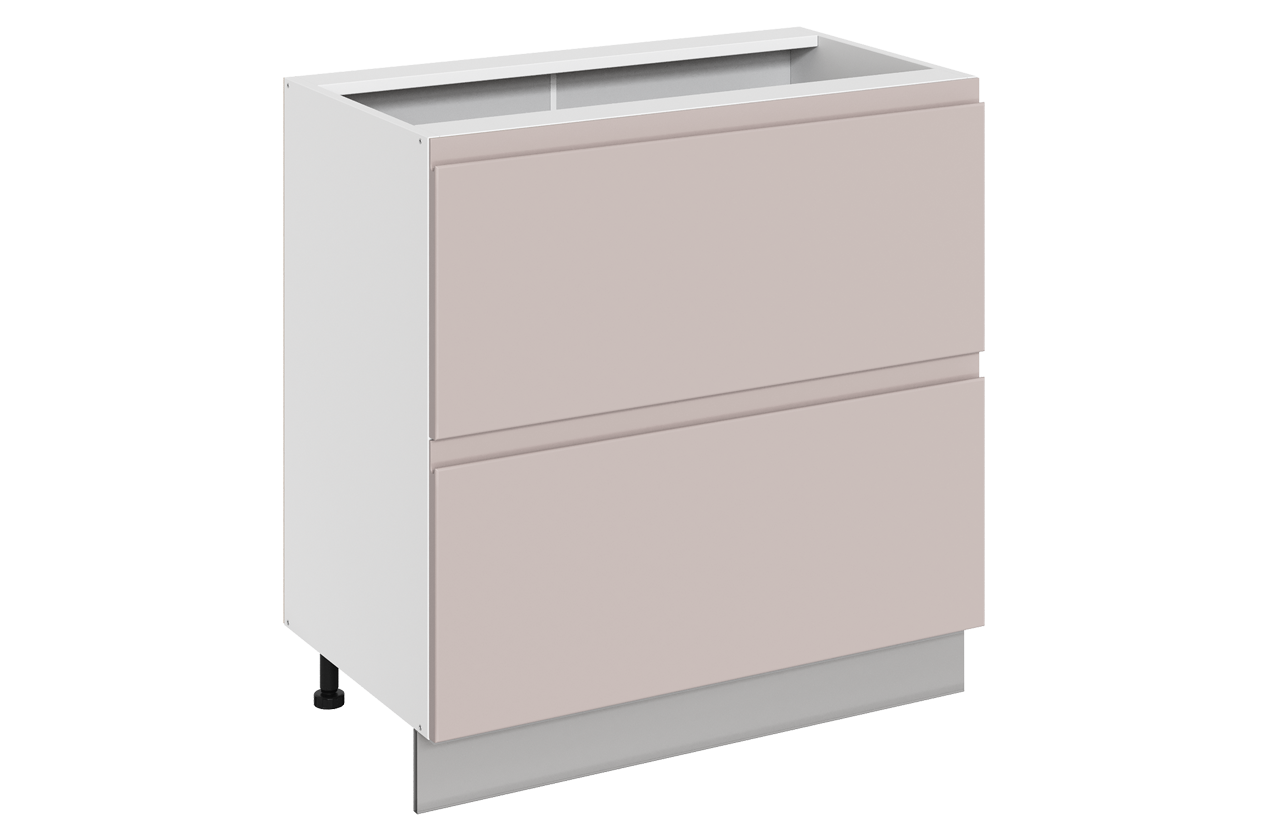 Фьюжн Шкаф рабочий L800 B500 Слим (2 ящ.) (эмаль) (белый/кофейный)