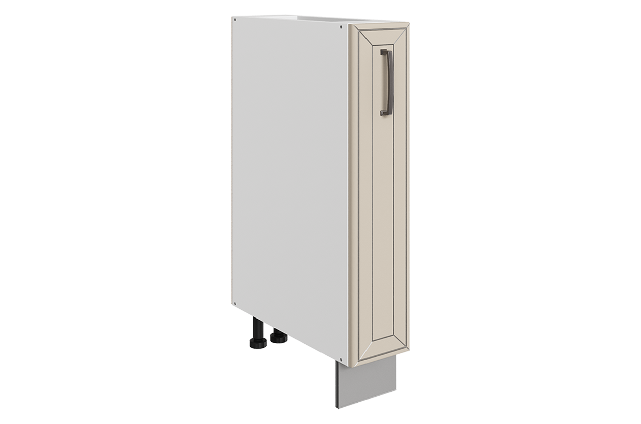 Атланта Шкаф рабочий L150 B500 (1 дв. гл.) (эмаль) (белый/сливки патина платина)