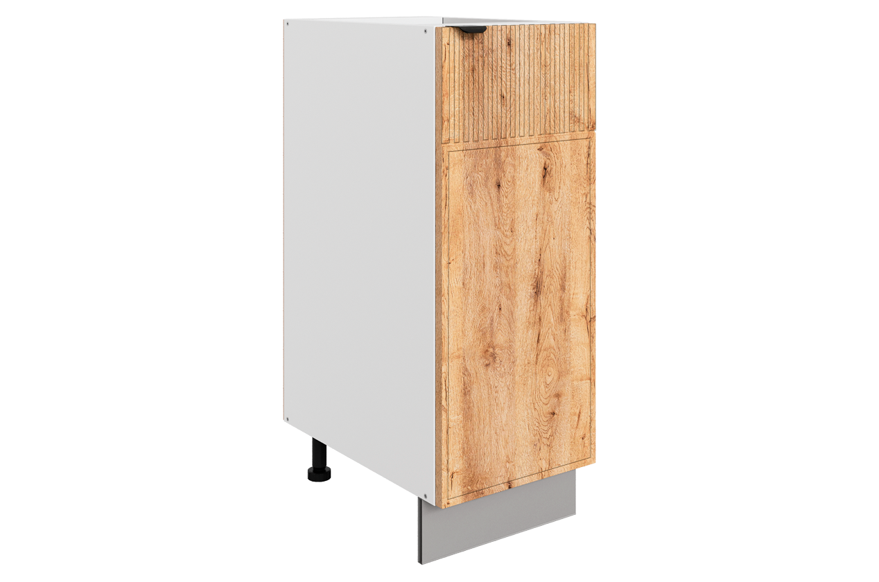 Бариста Шкаф рабочий L300 B500 (1 дв. гл.) (правый) (белый/дуб европейский матовый)