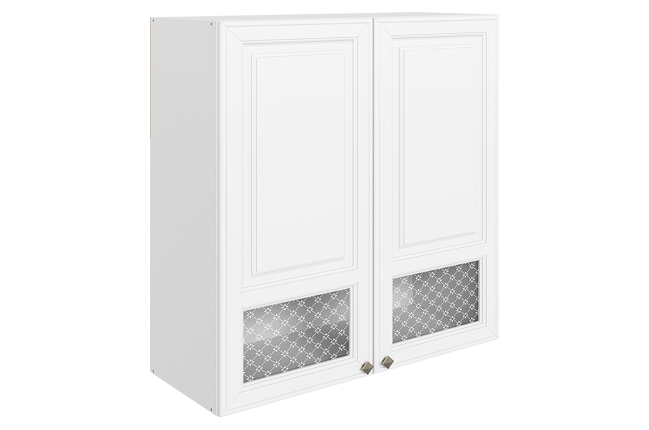Мишель Шкаф навесной L800 Н900 (2 дв. окош.) (эмаль) (белый/белый)
