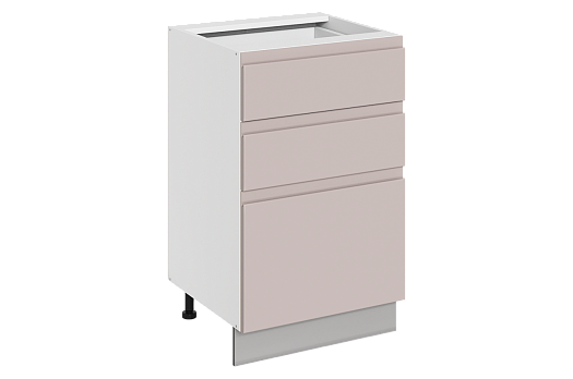 Фьюжн Шкаф рабочий L500 Старт (3 ящ.) (эмаль) (белый/кофейный)