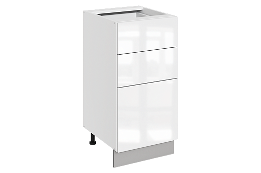 Кристи Шкаф рабочий L400 B500 Слим (3 ящ.) (эмаль) (белый/белый глянец)