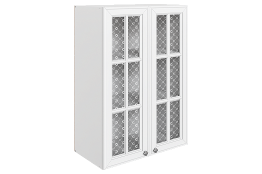 Мишель Шкаф навесной L600 H900 (2 дв. реш.) (эмаль) (белый/белый)