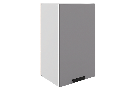 Джаз Шкаф навесной L400 H720 (1 дв. гл.) (эмаль) (белый/серый)