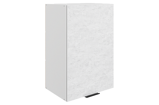 Стоун Шкаф навесной L450 Н720 (1 дв. гл.) (белый/белая скала)