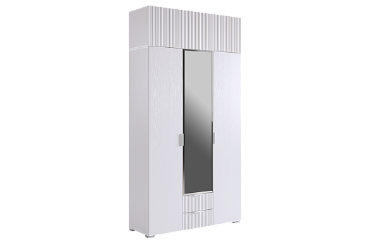 Шкаф трехдверный "Зефир К2" (белое дерево/белый (эмаль))