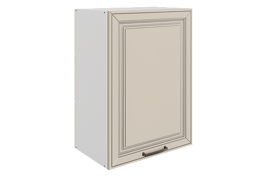 Атланта Шкаф навесной L500 Н720 (1 дв. гл.) (эмаль) (белый/сливки патина платина)