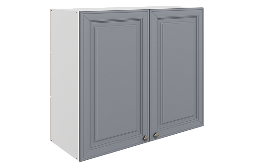 Мишель Шкаф навесной L800 Н720 (2 дв. гл.) (эмаль) (белый/серый)