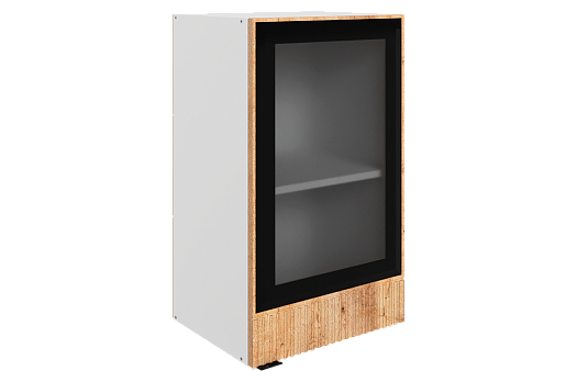 Бариста Шкаф навесной L400 Н720 (1 дв. рам.) (правый) (белый/дуб европейский матовый)