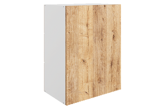 Марта Шкаф навесной L500 Н720 (1 дв. гл.) (белый/дуб европейский матовый)