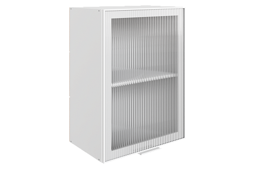 Алюм Шкаф навесной L500 Н720 (1 дв. рам.) (белый/белый муар/бесцветное мору)