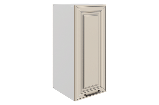 Атланта Шкаф навесной L300 Н720 (1 дв. гл.) (эмаль) (белый/сливки патина платина)