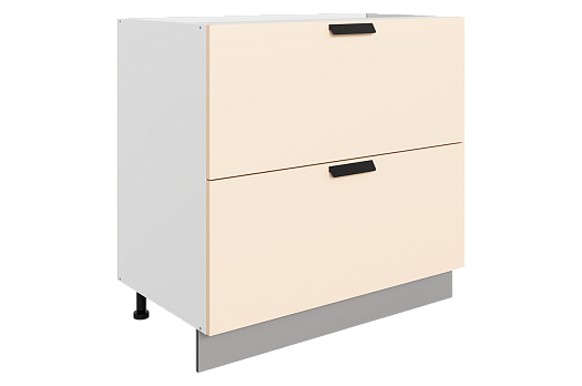 Джаз Шкаф рабочий L800 B500 Слим (2 ящ.) (эмаль) (белый/крем)